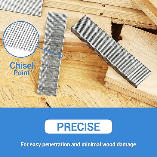 meite 18 Gauge Brad Nails, 1-1/2-Inch 18GA Brad Nails, Galvanized Nail Gun Nails for Pneumatic, Electric Brad Nailer Gun (5,000 Counts)