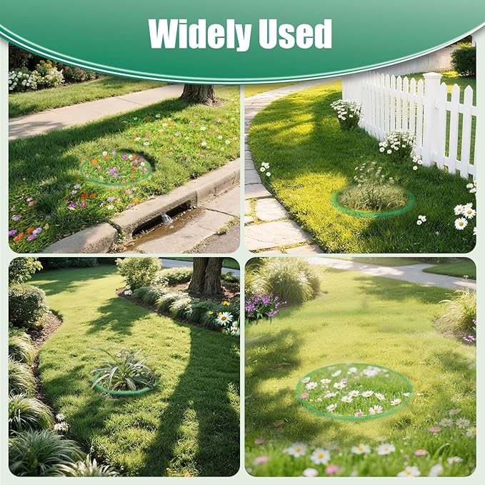 15.7 inch Round Composite Resin Invisible Manhole Cover, Hidden Sewage Manhole Cover and Frame, Recessed Drain Cover for Park/Lawn/Greenery