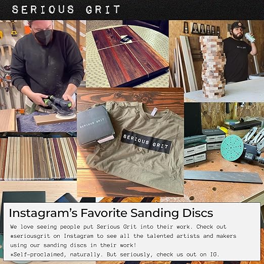 Serious Grit - 6-Inch 49-Hole 40 Grit Sanding Discs - Heavy-Duty Hook & Loop Film Discs - Sandpaper for Random Orbital Sanders - 25 Pack Box
