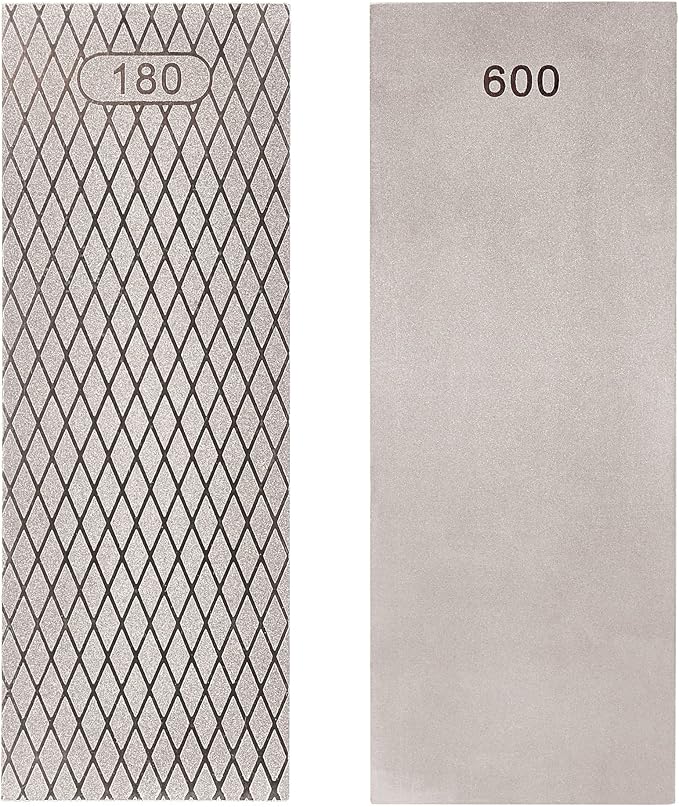 Trend 8-Inch Diamond Sharpening & Flattening Stone, Double Sided (180/600 Grit) Bench Stone with Pouch, Cleaning Block & Non-Slip Mat, DWS/CP8/FX