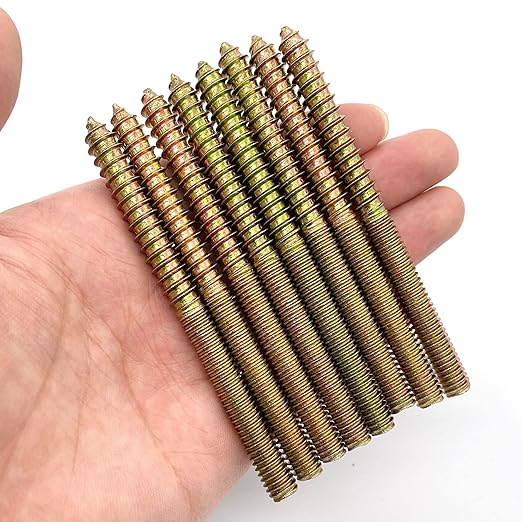 8 Pack 5/16-18 x 4 Inch Hanger Bolts 5/16-18" Double Headed Bolts 5/16 Wood Dowel Screw Self-Tapping Screw Hanger Bolts for Furniture Screws Double Screw Threaded Rods Bolt 100mm Length