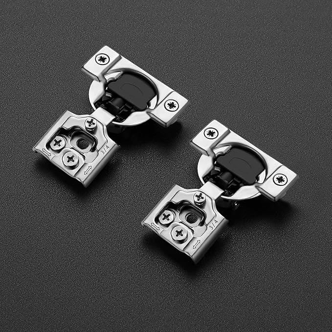 Ravinte 40 Pack 20 Pair 3/4 inch Overlay Soft Close Hidden Door Hinge for Kitchen Cabinet Stainless Steel Adjustable Satin Nickel Hardware