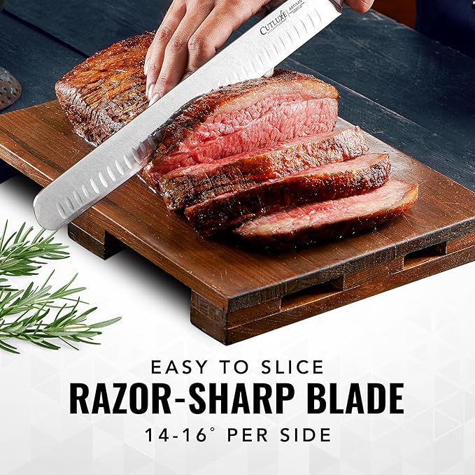 Cutluxe Brisket Knife ??12" Carving & Slicing Knife for Meat & BBQ ??Razor Sharp German Steel, Sheath Included, Ergonomic Full Tang Handle Design, Grilling Gifts for Men ??Artisan Series