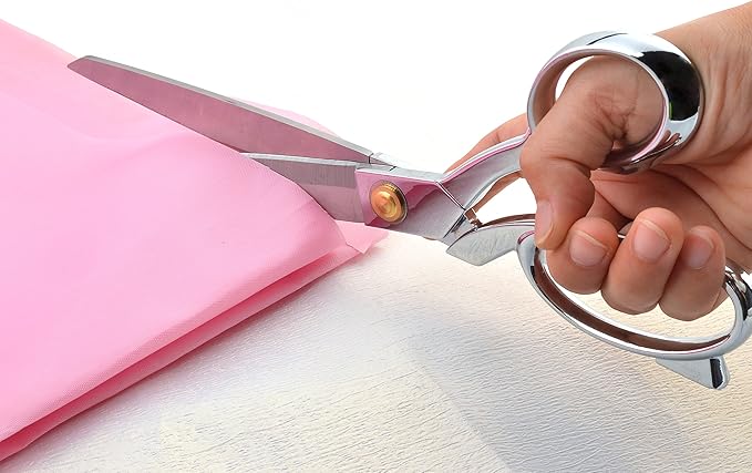 eZthings짰 Heavy Duty 10.5" Scissors For Cutting Fabric, Leather, and Raw Materials (10.5 Inch Silver)