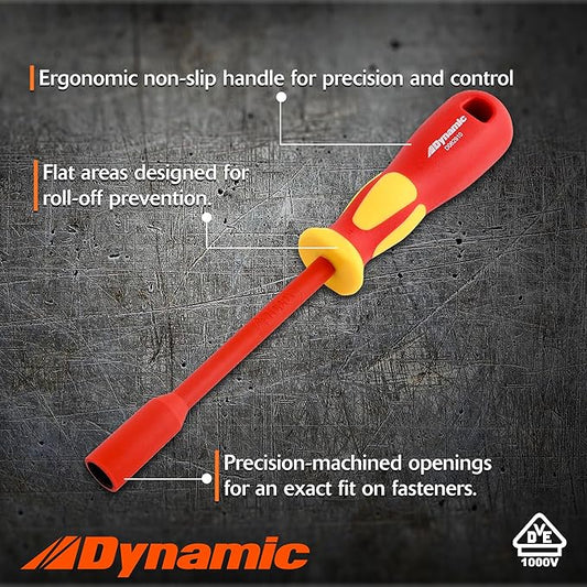 8 Piece Insulated Metric Nut Driver Set, VDE Certified to 1,000V, Electrical Tool Set