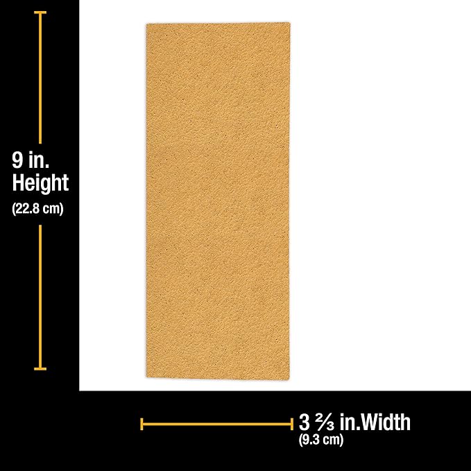 Dura-Gold Premium 1/3 Sheet Gold Sandpaper Sheets, 40 Grit (Box of 12) - 3-2/3" x 9" Size Hook & Loop Backing, Wood Furniture Woodworking, Auto Paint - Jitterbug Sanders, Clip-On, Hand Sanding Blocks