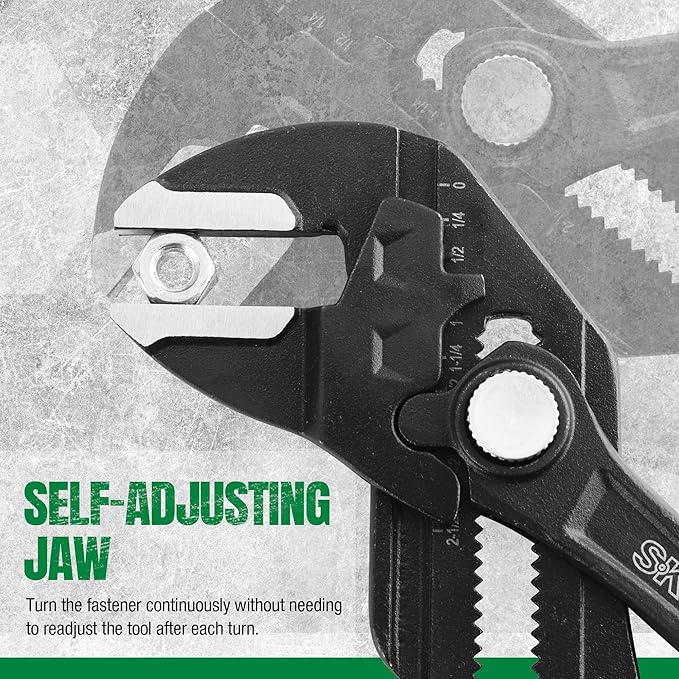 SK 12-Inch Pliers Wrench, Premium CR-V Construction, Smooth Parallel Jaws with Comfortable Grips