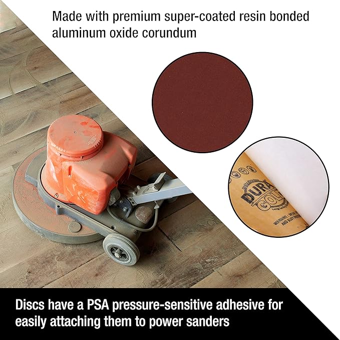Dura-Gold Premium 10" Sanding Discs - 150 Grit (Box of 8) - Sandpaper Discs with PSA Self Adhesive Stickyback, Fast Cutting Aluminum Oxide Abrasive - Drywall, Floor, Woodworking, Automotive, Sander
