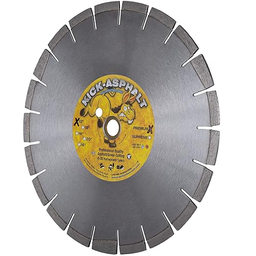 Delta Diamond Kick-Asphalt 12 Inch Diamond Blade, Segmented with Wedge Segments, Wet/Dry Cutting Asphalt, Green Concete, Masonry Block, and Similar Materials (12")