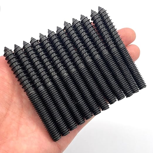 12 Pack 5/16-18 x 3 Inch Black Hanger Bolts