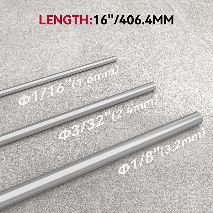 ARCCAPTAIN Stainless Steel TIG Welding Rod ER308L TIG Filler Rod, 1/8" x 16" 5LB