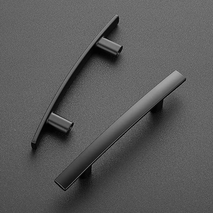 Ravinte 15 Pack | 5-3/16'' Curved Cabinet Pulls Matte Black Kitchen Drawer Pulls Arch Cabinet Handles 5-3/16?쒵ength, 3??Hole Center