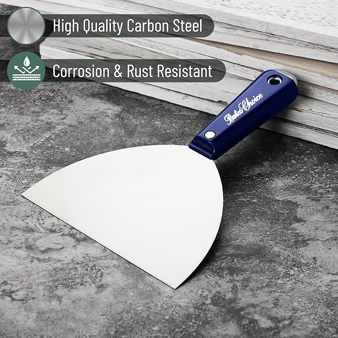Bates- Putty Knife, 6-Inch, Carbon Steel, Flexible, Metal Scraper, Spackle Knife, Drywall Spackle, Metal Paint Scraper Tool, Putty Knife Scraper, Wall Scraper