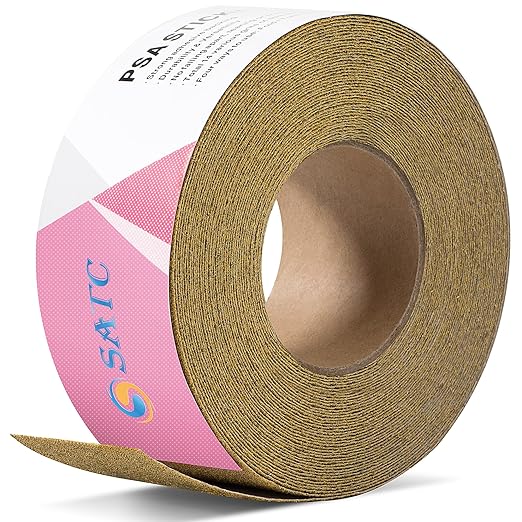 S SATC 40 Grit Pink PSA Longboard Sandpaper 20 Yard Long Continuous Roll, 2-3/4" Wide Self Adhesive Stickyback Sanding Sheets for Automotive, Hand Sanding Blocks,Woodworking