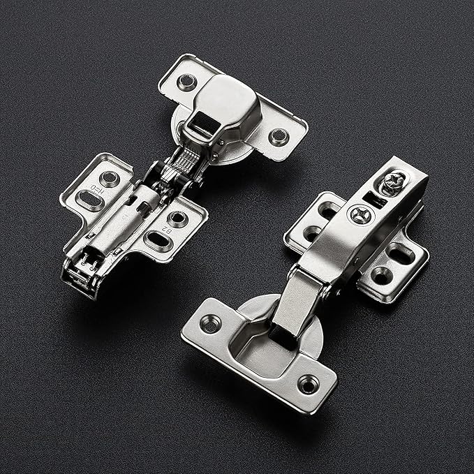 Ravinte 10 Pack 5 Pairs European Kitchen Cabinet Hinges Soft Close Full Overlay Cabinet Door Hinges Heavy-Duty Frameless Adjustable Concealed Cabinet Cup Hinge