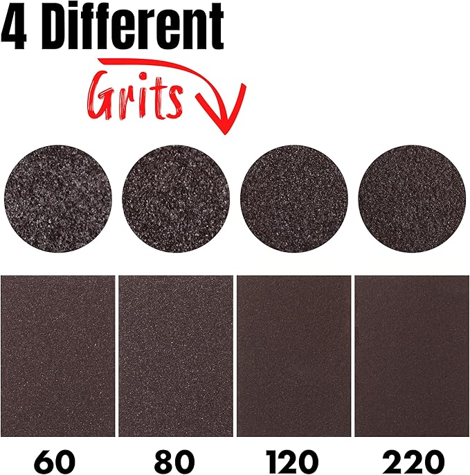 Bates- Sanding Sponge, 4 Pack, 60/80/120/220 Grit Assortment, Washable and Reusable, Sanding Block, Sandpaper Block, Sanding Blocks for Wood, Sanding Pad, Drywall Sanding Block, Drywall Sanding Sponge