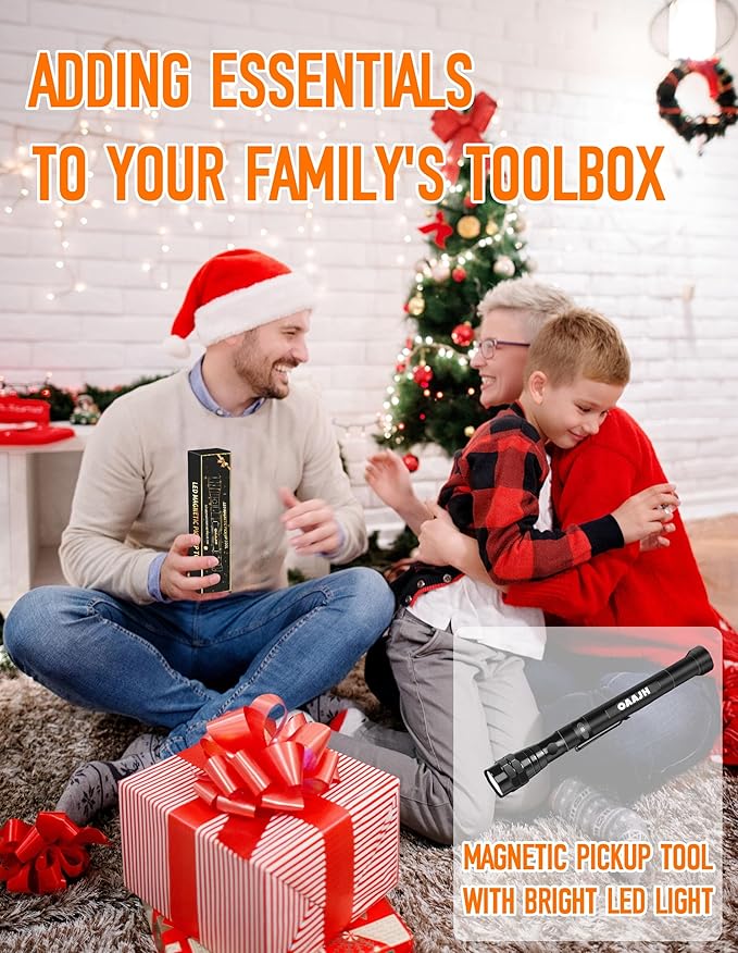 Christmas Stocking Stuffers for Adults, Magnetic Pickup Tool with 3 LED Lights, Telescoping Magnet Flashlight Gifts Dad Gifts from Daughter Son Wife, Cool Gadgets for Men 2024, Birthday Gifts for Men