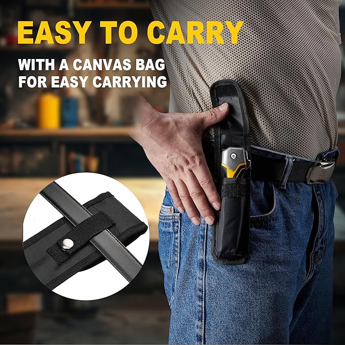 KATA Folding Jab Drywall Saw - Compact Hand Saw, Keyhole Sheetrock Opener with Soft Handle, 7TPI Triple Teeth 65Mn Steel Sharp Blade Hacksaw with Canvas Bag for Wallboard, Plywood, PVC Cutting