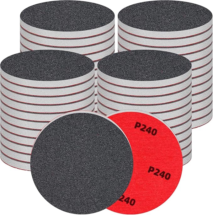 48 Pcs 3 inch Round Sanding Sponge 240 Grit Sandpaper Assortment, Washable & Reusable Foam Sanding Pads for Wood, Metal, Hook and Loop Sanding Discs