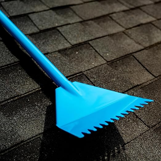 Tie Down | 47.5 in. El Burro Shingle Shovel Stripper | Roof Tear-Off & Nail Remover Tool | Professional Roofing & Siding Tool | Durable Steel | Lightweight, Ergonomic D-Handle | Blue