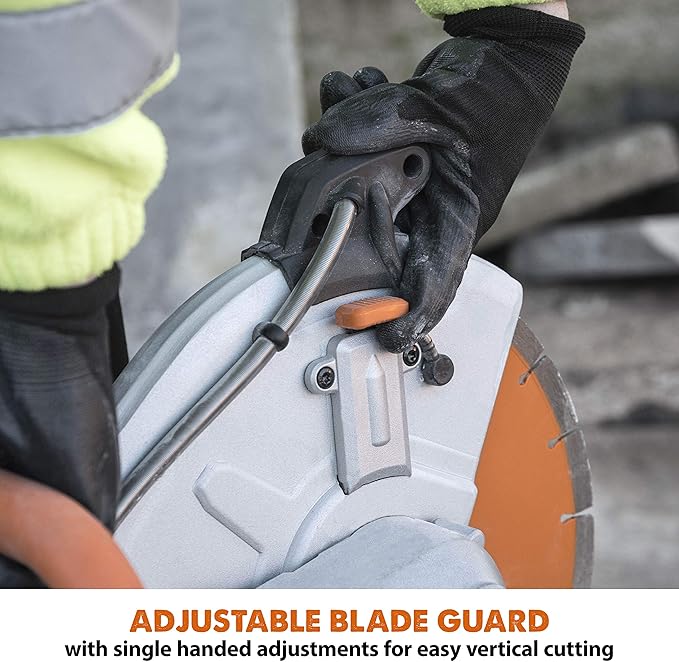 Evolution R12DCT 12 Inch Concrete Saw with Water Fed Dust Suppression (Aka Angle Grinder, Cut Off Saw, Masonry) Electric, No Gas, 4-1/2" Cut - Incl Premium Diamond Blade (Formerly R300DCT+)