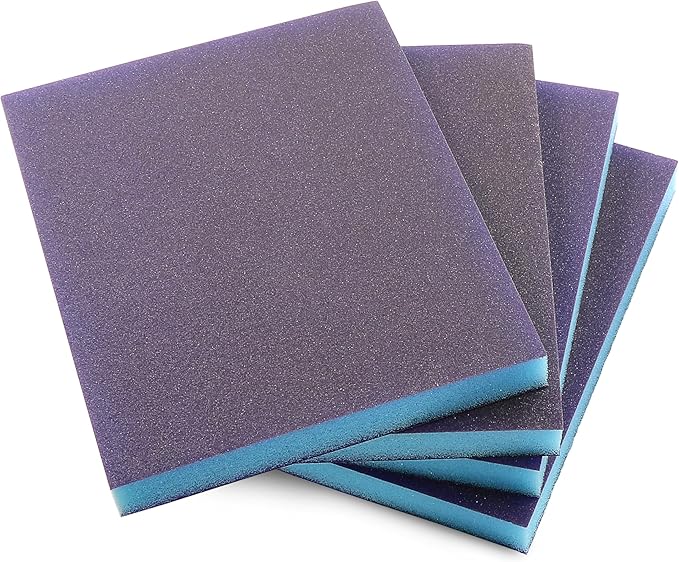 4Pcs 220 Grit Sanding Sponge, Jamiikury Sanding Blocks Washable and Reusable, Wet Dry Sandpaper Sponge for Wood Metal Furniture Paint and Drywall