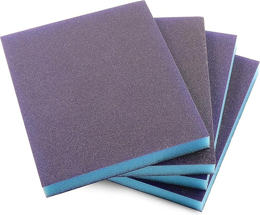4Pcs 220 Grit Sanding Sponge, Jamiikury Sanding Blocks Washable and Reusable, Wet Dry Sandpaper Sponge for Wood Metal Furniture Paint and Drywall