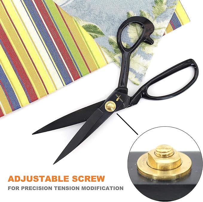 Professional Tailor Scissors 8 Inch for Cutting Fabric Heavy Duty Scissors for Leather Cutting Industrial Sharp Sewing Shears for Home Office Artists Dressmakers