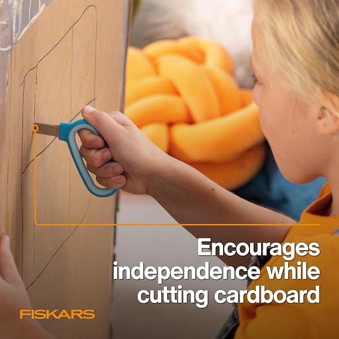 Fiskars Kids Cardboard Creator ??Safer Cardboard Cutting Tool with Ergonomic SoftGrip Handle, For Craft and School Supplies, 5 inches