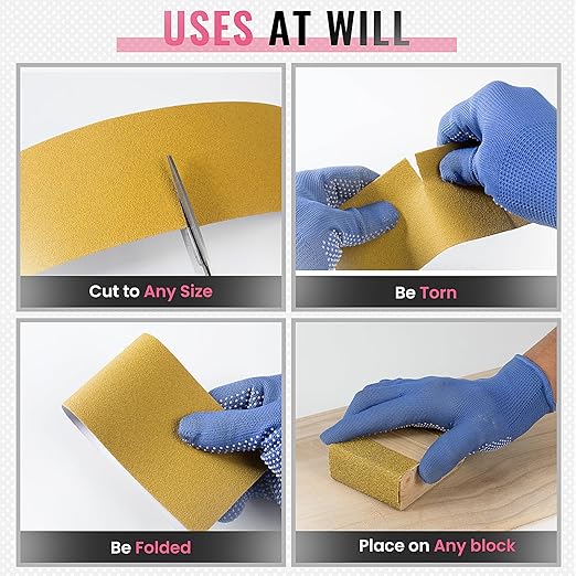 S SATC 800 Grit Pink PSA Longboard Sandpaper 20 Yard Long Continuous Roll, 2-3/4" Wide Self Adhesive Stickyback Sanding Sheets for Automotive, Hand Sanding Blocks,Woodworking, Metal, Plastic