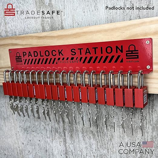 TRADESAFE Lockout Tagout Locks Station - Loto Station Holds up to 20 Safety Padlocks, Loto Locks Rack with No Lock Out Tag Out Padlocks Included