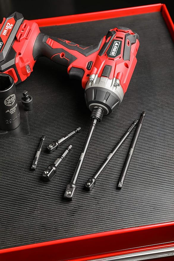 ARES 70382-6-Piece 3-Inch and 6-Inch Impact Grade Socket Adapter Set - Turns Impact Drill Driver into High Speed Socket Driver - 1/4-Inch, 3/8-Inch, and 1/2-Inch Drive Sizes