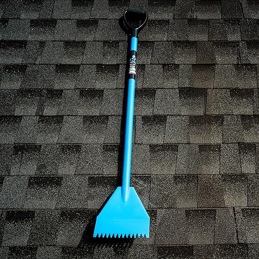 Tie Down | 47.5 in. El Burro Shingle Shovel Stripper | Roof Tear-Off & Nail Remover Tool | Professional Roofing & Siding Tool | Durable Steel | Lightweight, Ergonomic D-Handle | Blue