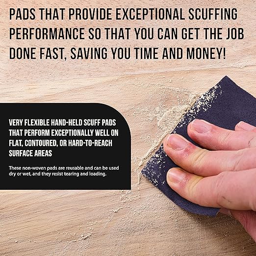 Dura-Gold Premium 6" x 9" Purple Medium Fine 600 Grit General Purpose Scuff Pads, Box of 10 - Scuffing, Scouring, Sanding, Cleaning, Blend Prep, Surface Adhesion Preparation - Automotive Auto Body