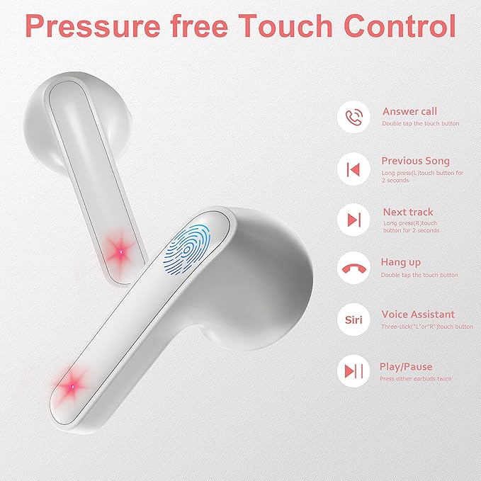 Wireless cat-themed earphones suitable for teenagers, with a charging case, IPX5 waterproof, passive noise reduction, touch control, 30 hours of playtime, suitable for boys and girls, teenagers.