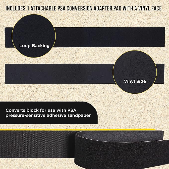 Dura-Gold Pro Series 24" K-Block Sander Firm & Flex XL Longboard Hand Sanding Block Pad with Hook & Loop Backing and PSA Sandpaper Conversion Adapter Pad, Automotive Marine Paint Prep Sand Woodworking