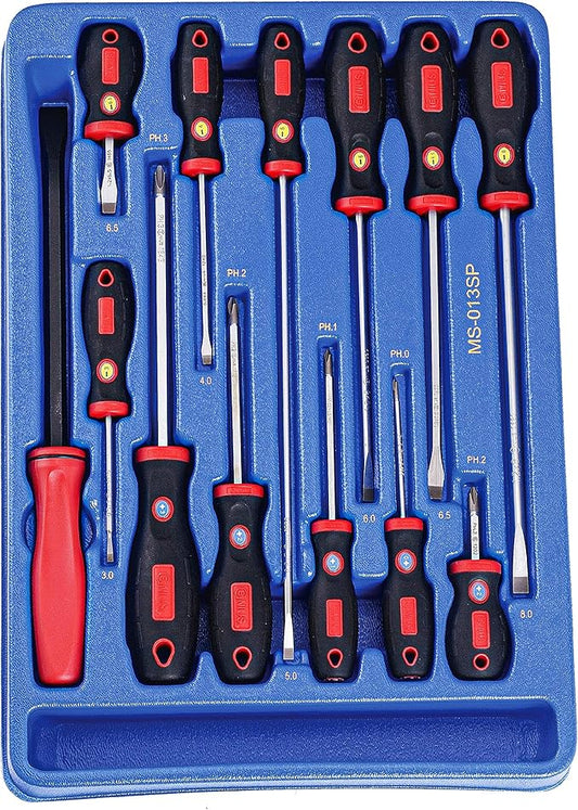 Genius Tools 13 Piece Slotted & Philips Screwdriver Set MS-013SP
