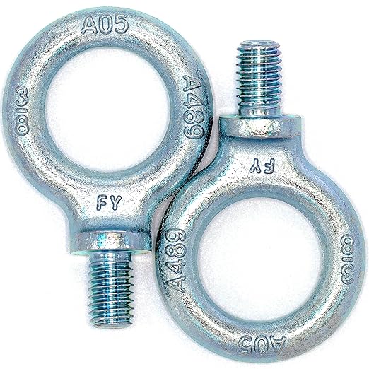 2 Pcs Lifting Shoulder Eye Bolts 3/8"-16 X 5/8" | Blue-Bright Zinc Plated