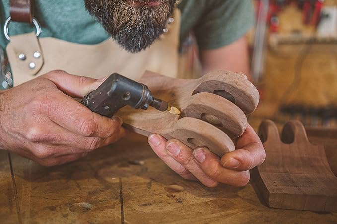 Kutzall Extreme Flame Rotary Burr, 1⁄8" Shaft, Very Coarse- Wood Carving Bit for Dremel, Foredom, DeWalt, Milwaukee. Abrasive Tungsten Carbide, 1⁄4" (6.3mm) Dia. X 1⁄2" (12.7mm) Length FLX-14-EC