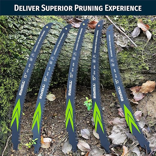 15 Inch Japanese Teeth Reciprocating Saw Blades, Ultra-Fast Arc Edge Blades for Wood Pruning and Tree Cutting, 6TPI Reciprocating Saws Compatible with Most Tools
