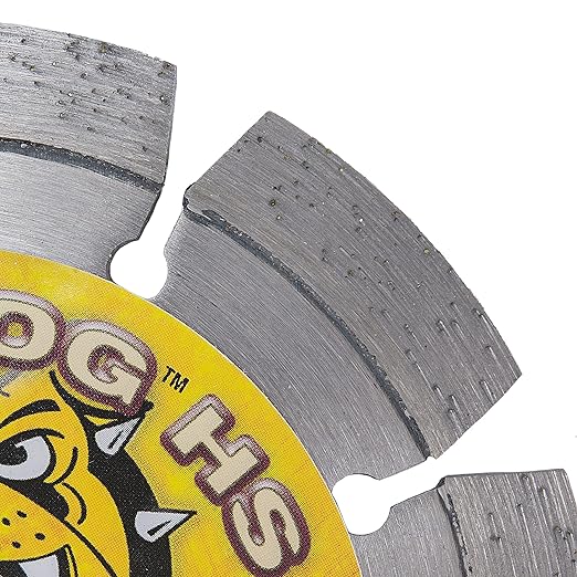 Delta Diamond Mad Dog HS 4 1/2 Inch Segmented Diamond Blade, .085 X 7/8"-5/8" Arbor, Premium, Wet/Dry, Laser-Welded, General Purpose Cutting Concrete, Masonry, Stone (4.5")