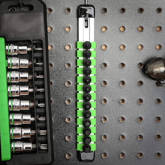 OEMTOOLS 24293 Stubby Torx Bit Socket Set, 13 Pc Torx Set 1/4" Drive for Tight Space Fastener Removal, Includes Sizes T7-T50