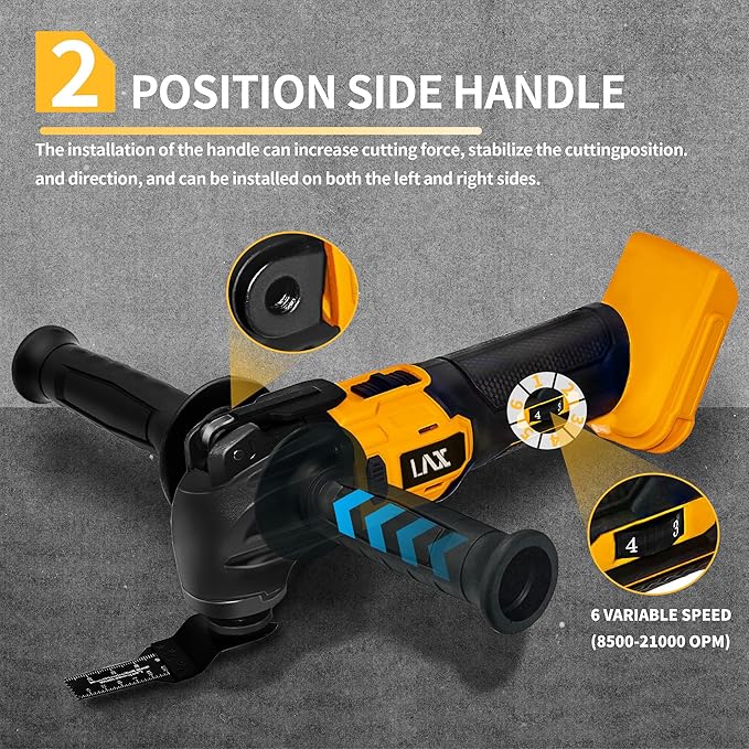 Oscillating Multi Tools for Dewalt 20V Battery, Multi-Use Cutting and Sanding Tool, 4째Oscillation Angle, 6 Variable Speeds, Quick-fit Blade Design with 22pcs Accessories for Cutting, Sanding, Scraping