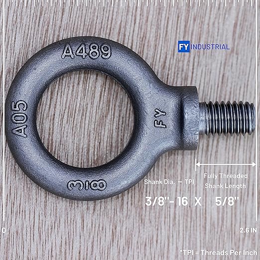 5 Pcs Lifting Shoulder Eye Bolts 3/8"-16 X 5/8"
