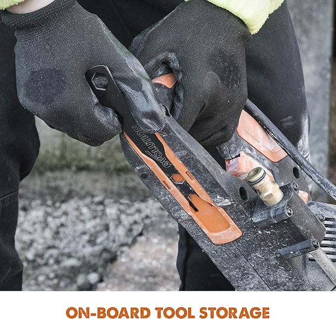 Evolution R12DCT 12 Inch Concrete Saw with Water Fed Dust Suppression (Aka Angle Grinder, Cut Off Saw, Masonry) Electric, No Gas, 4-1/2" Cut - Incl Premium Diamond Blade (Formerly R300DCT+)