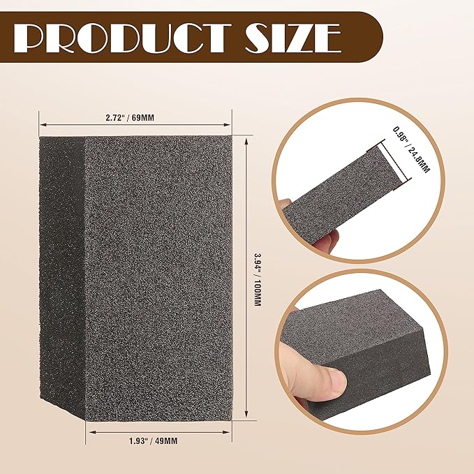 180 Grit Angled Sanding Blocks, Jamiikury Fine Sponge Sand Block Washable and Reusable, Wet & Dry Sandpaper Block for Wood Metal Drywall and Furniture Paint - Pack of 8