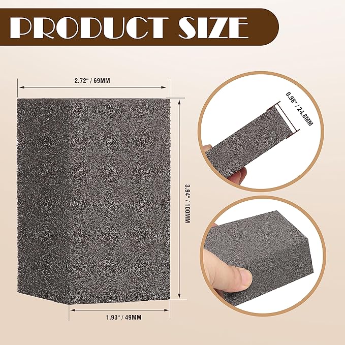 80 Grit Angled Sanding Blocks, Jamiikury Coarse Sponge Sand Block Washable and Reusable, Wet & Dry Sandpaper Block for Wood Metal Drywall and Furniture Paint - Pack of 8