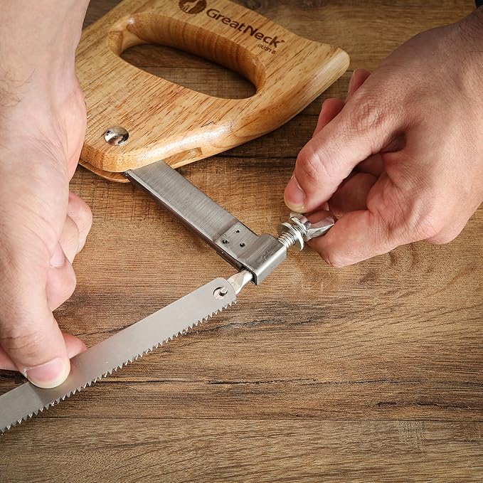 GreatNeck BUS22 Bone Saw 22 Inch, Game and Meat Saw, Solid Steel Frame, High Carbon Blade, Hardwood Handle, Meat Processing Equipment