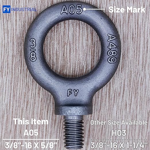 5 Pcs Lifting Shoulder Eye Bolts 3/8"-16 X 5/8"
